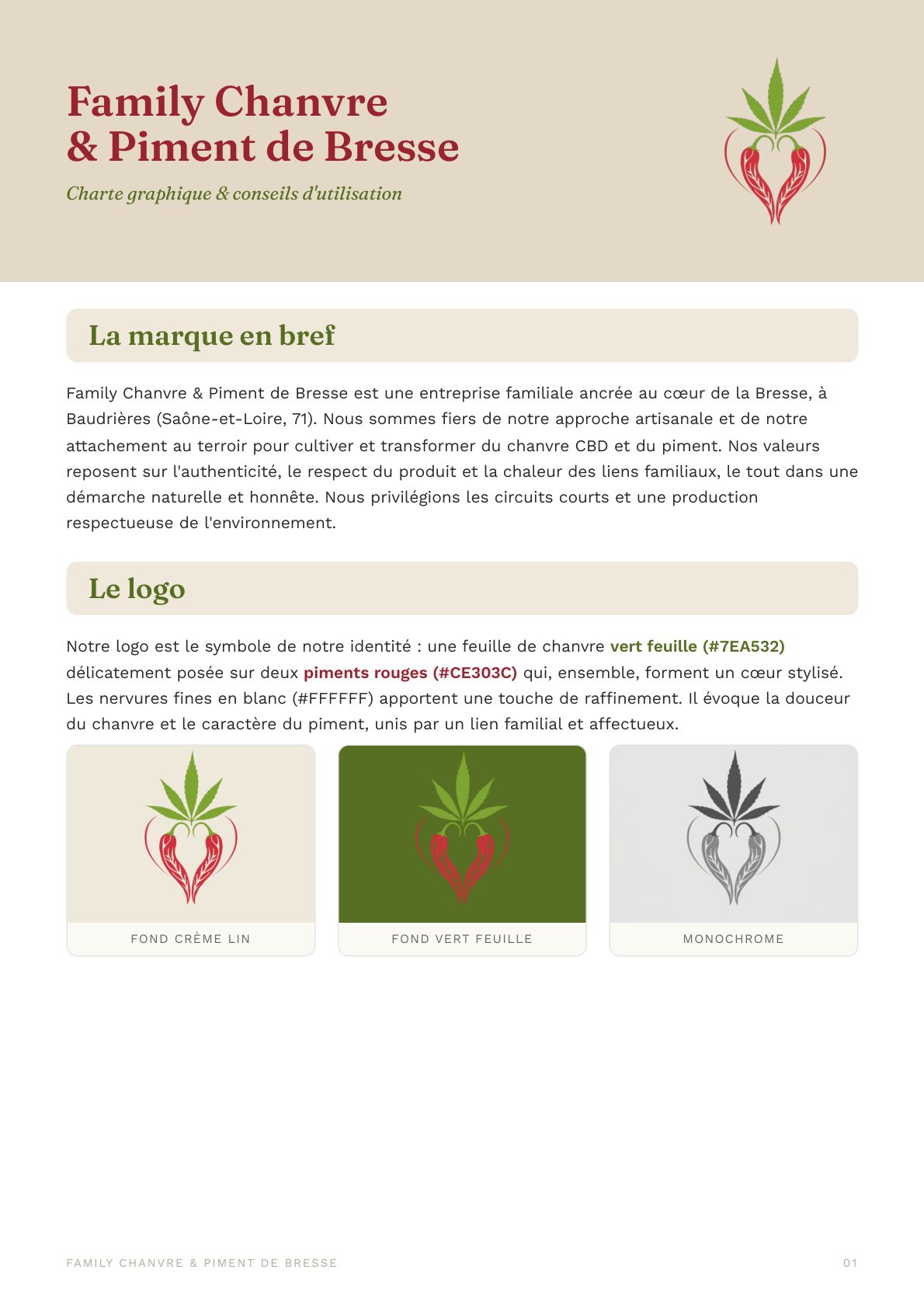 Family Chanvre — Charte graphique